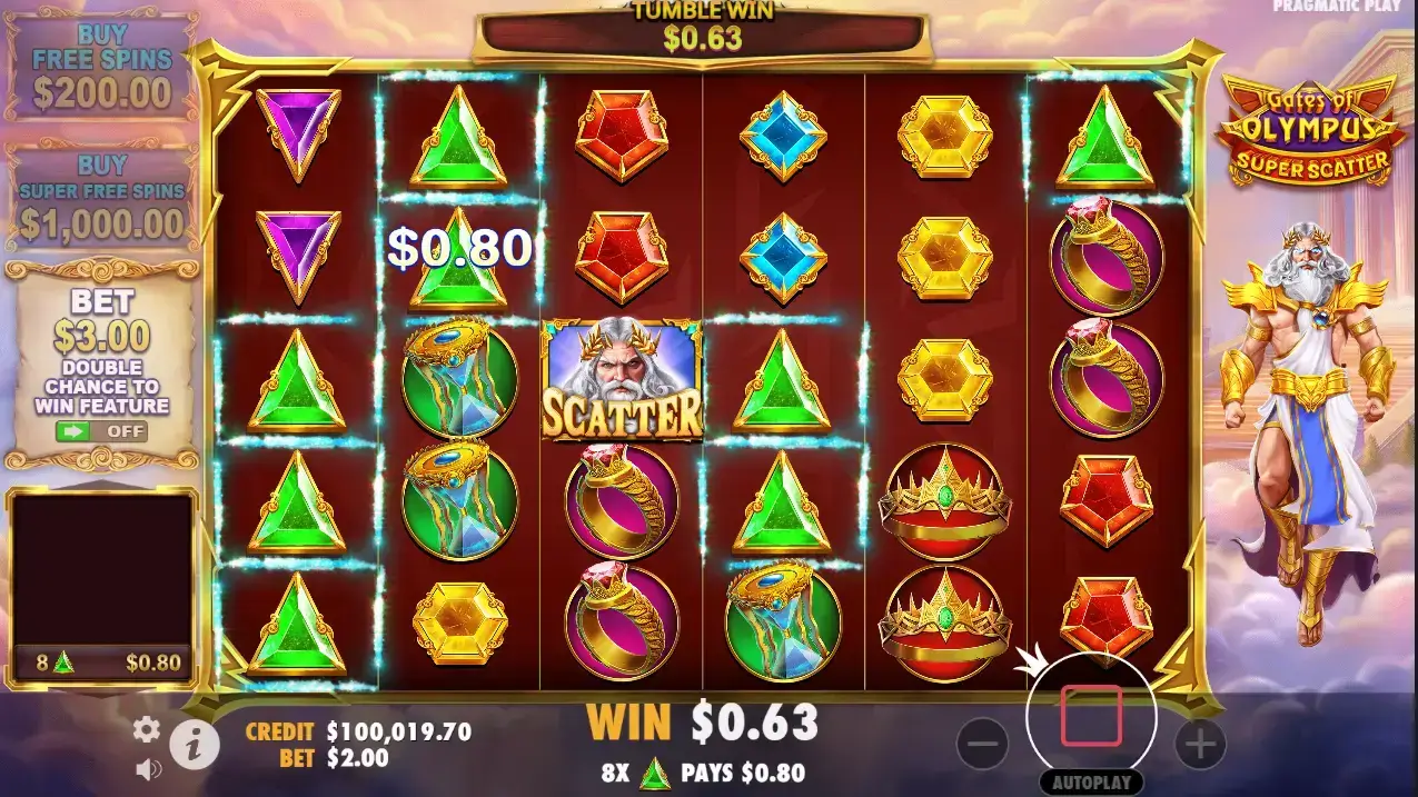 gates of olympus Super Scatter slot gameplay